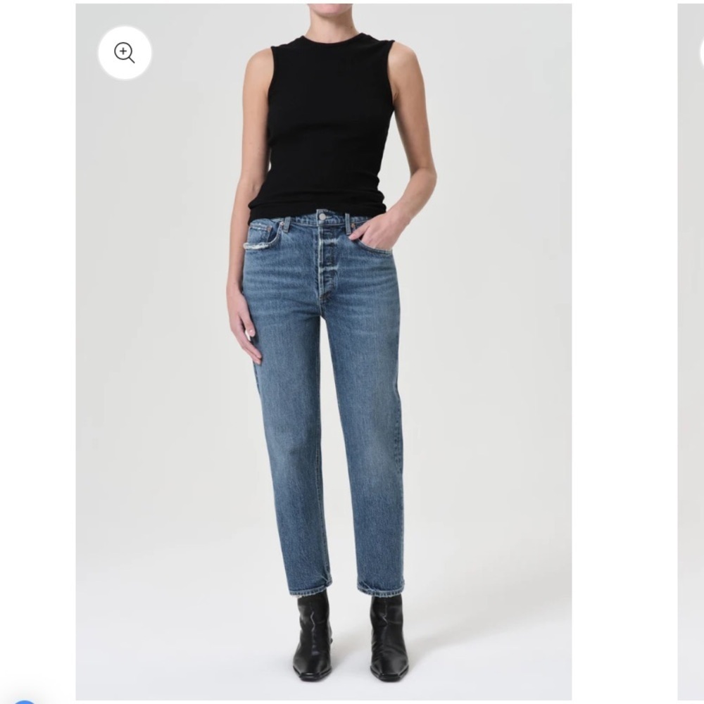 AGOLDE RILEY HIGH RISE STRAIGHT CROP (STRETCH)
IN MOOR Sz 31